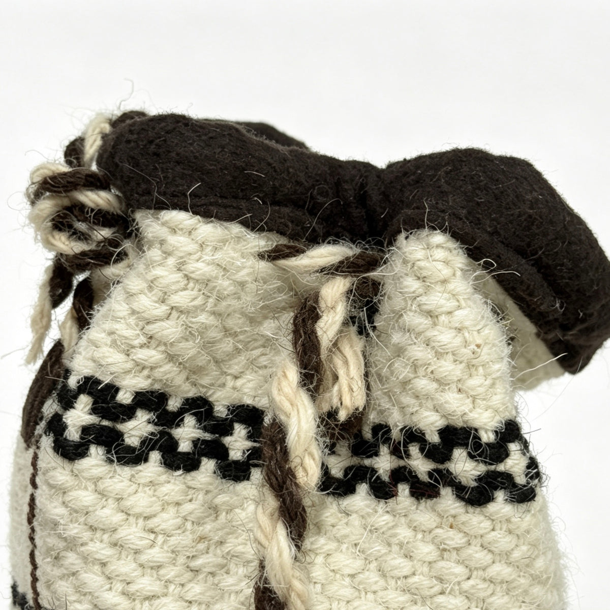 Monochrome Cord Mini Bucket Bag