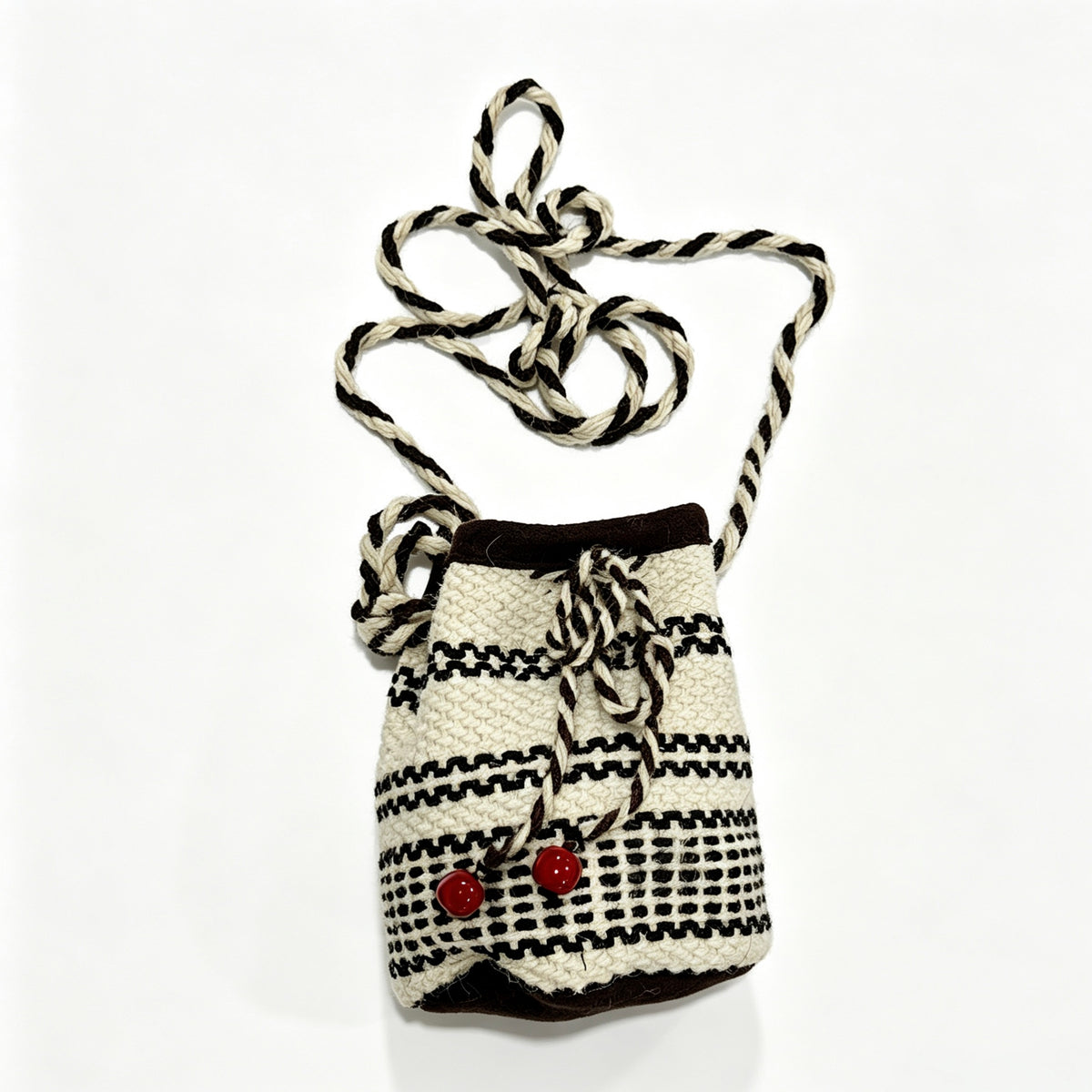Monochrome Cord Mini Bucket Bag