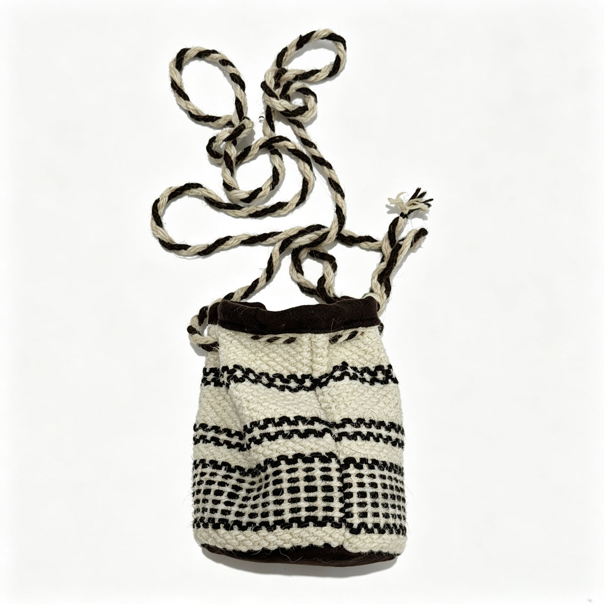 Monochrome Cord Mini Bucket Bag