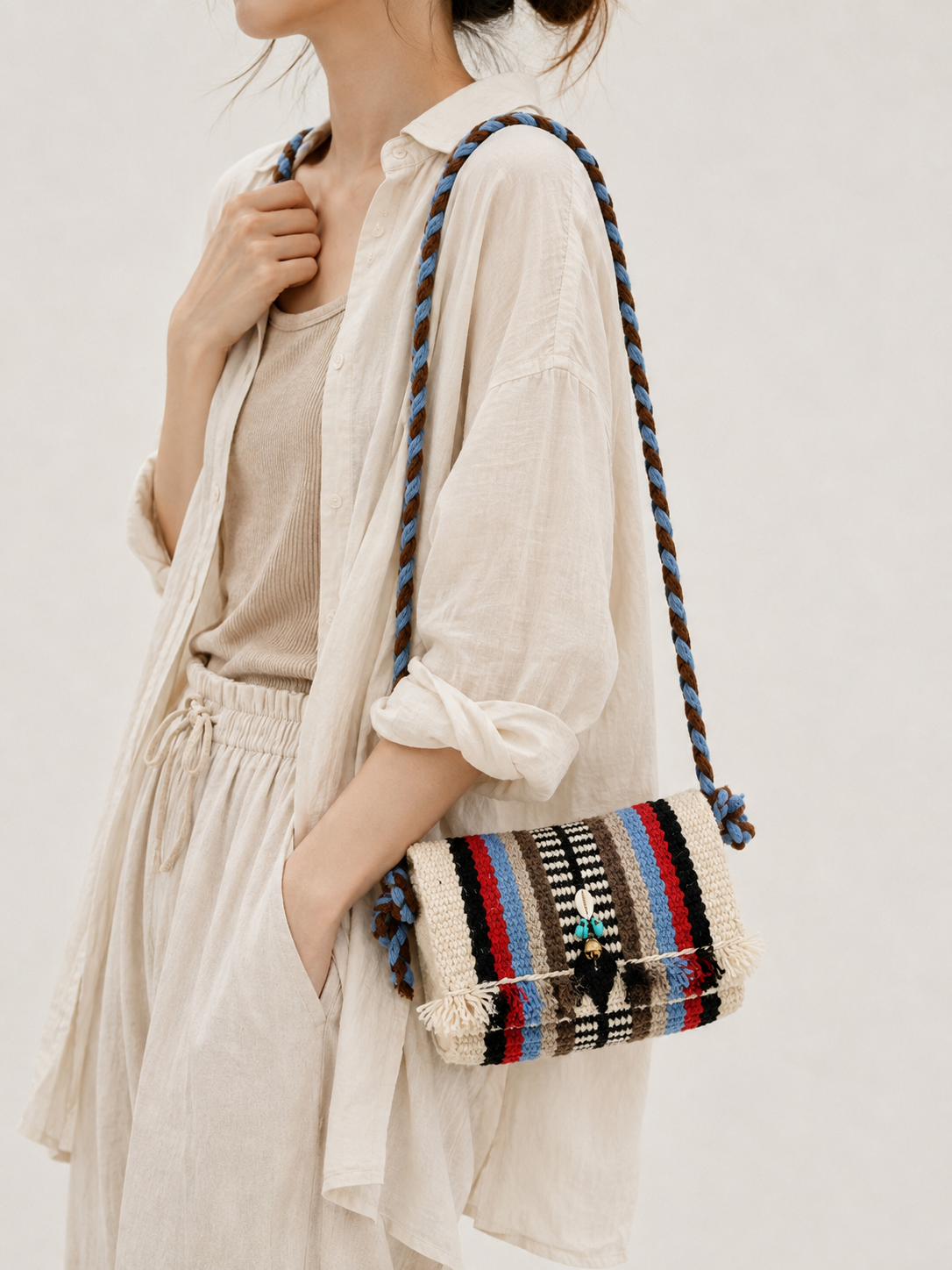 Painted Sky Crossbody — Handwoven Wool